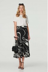 STELLA  Black Long Midi Skirt